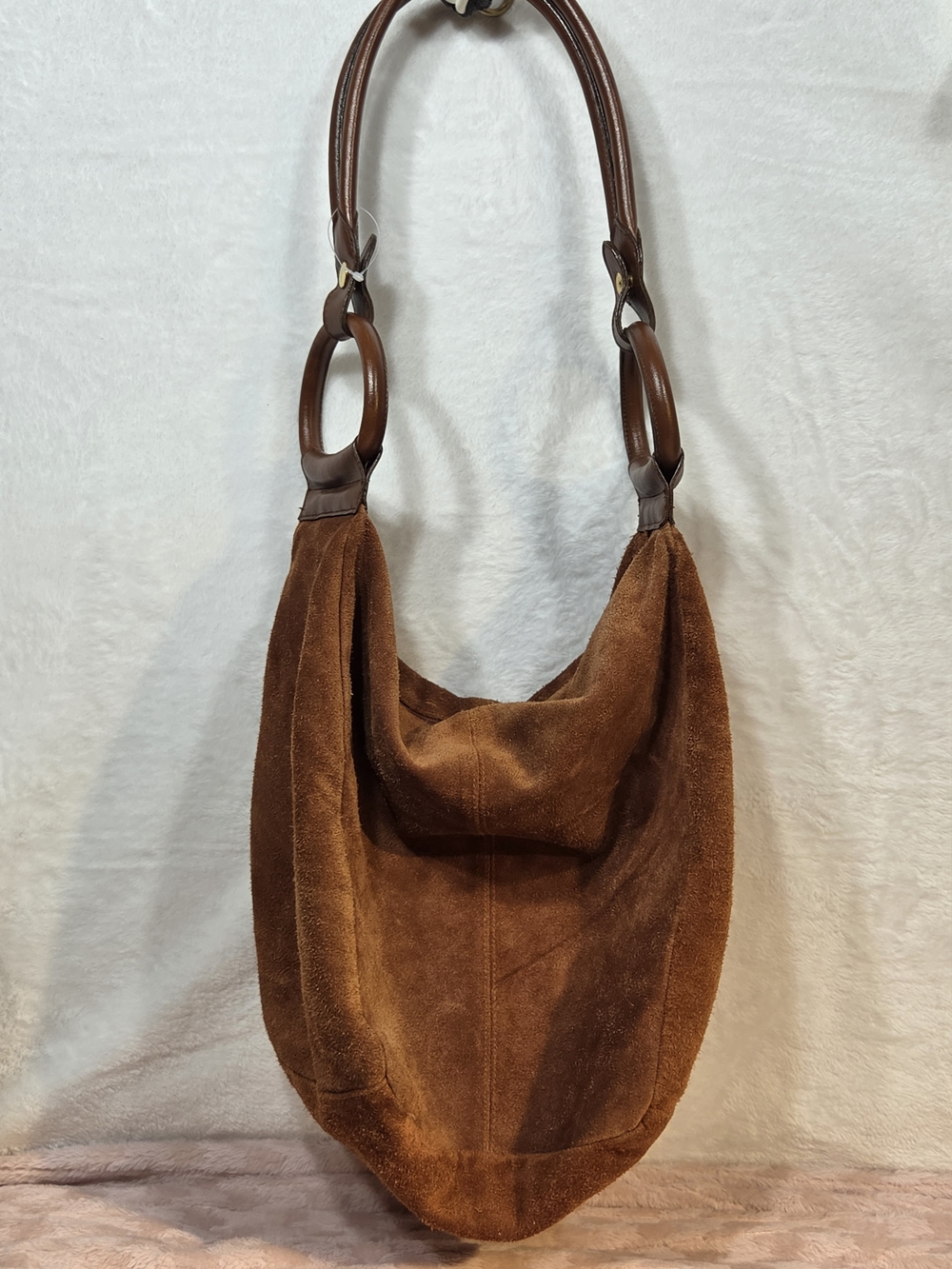 Empress Brown Suede Hobo Shoulder Bag - Classic Everyday Carry - Picture 2 of 7